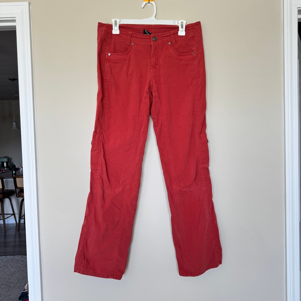 Kuhl Splash Roll Up Cargo Pants Burnt Orange Red Women 8 Reg Outdoor Hiking